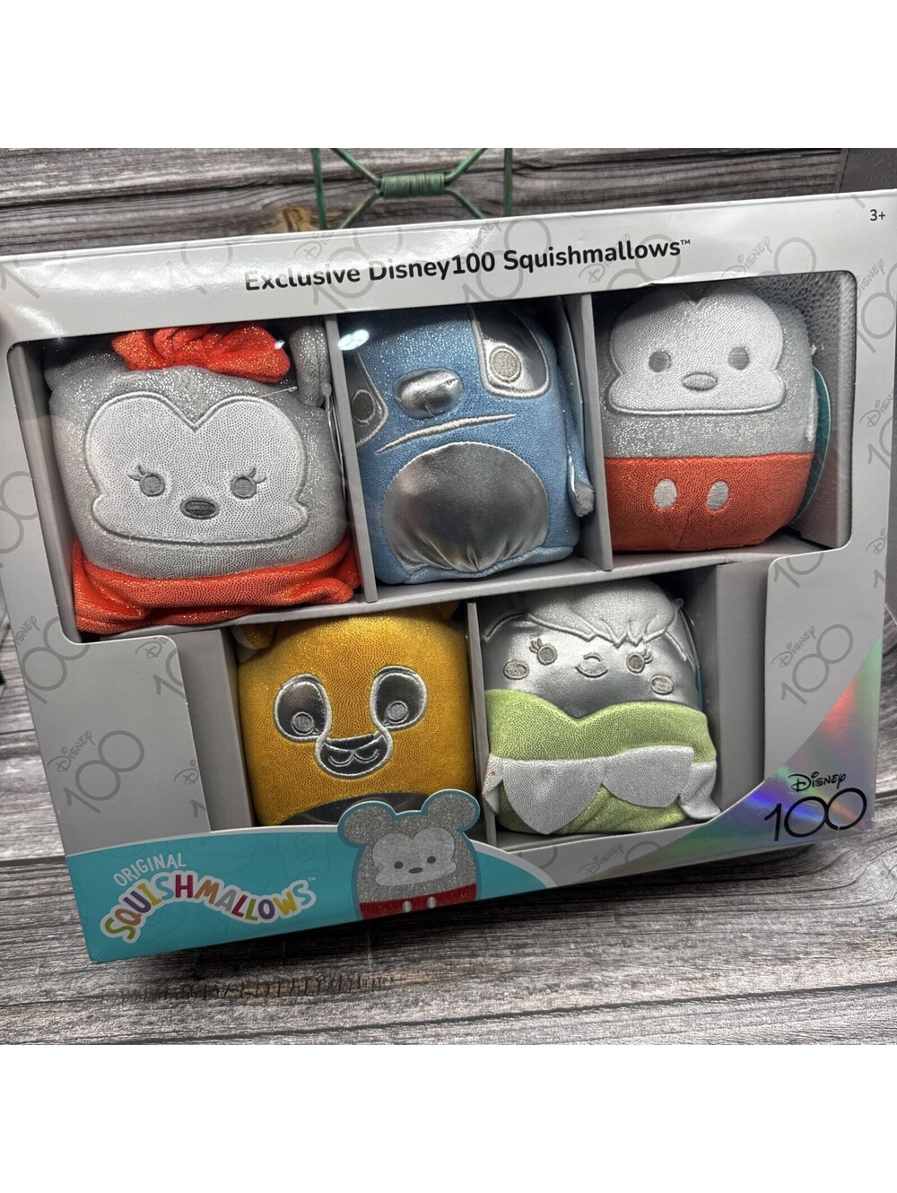 New Disney 100 Squishmallow Limited Edition 5pk Collectors Set Mickey Stitch